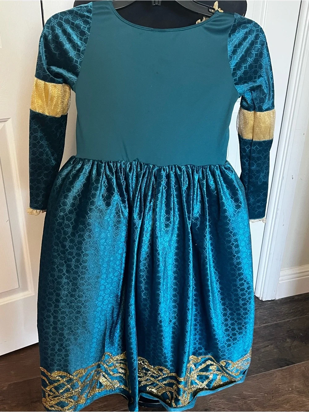 Disney Store Merida Brave Costume Dress Girl's Size 7/8 Teal Gold